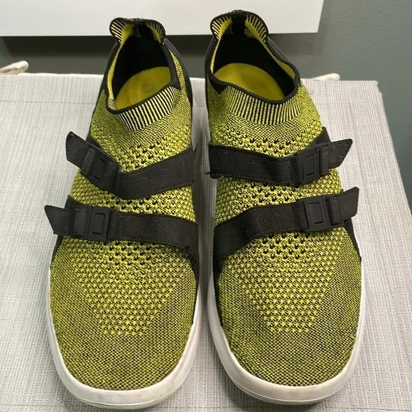 Nike Men's Air Sockracer Flyknit Running Shoes Size 10.5 Yellow Strike - Picture 5 of 9